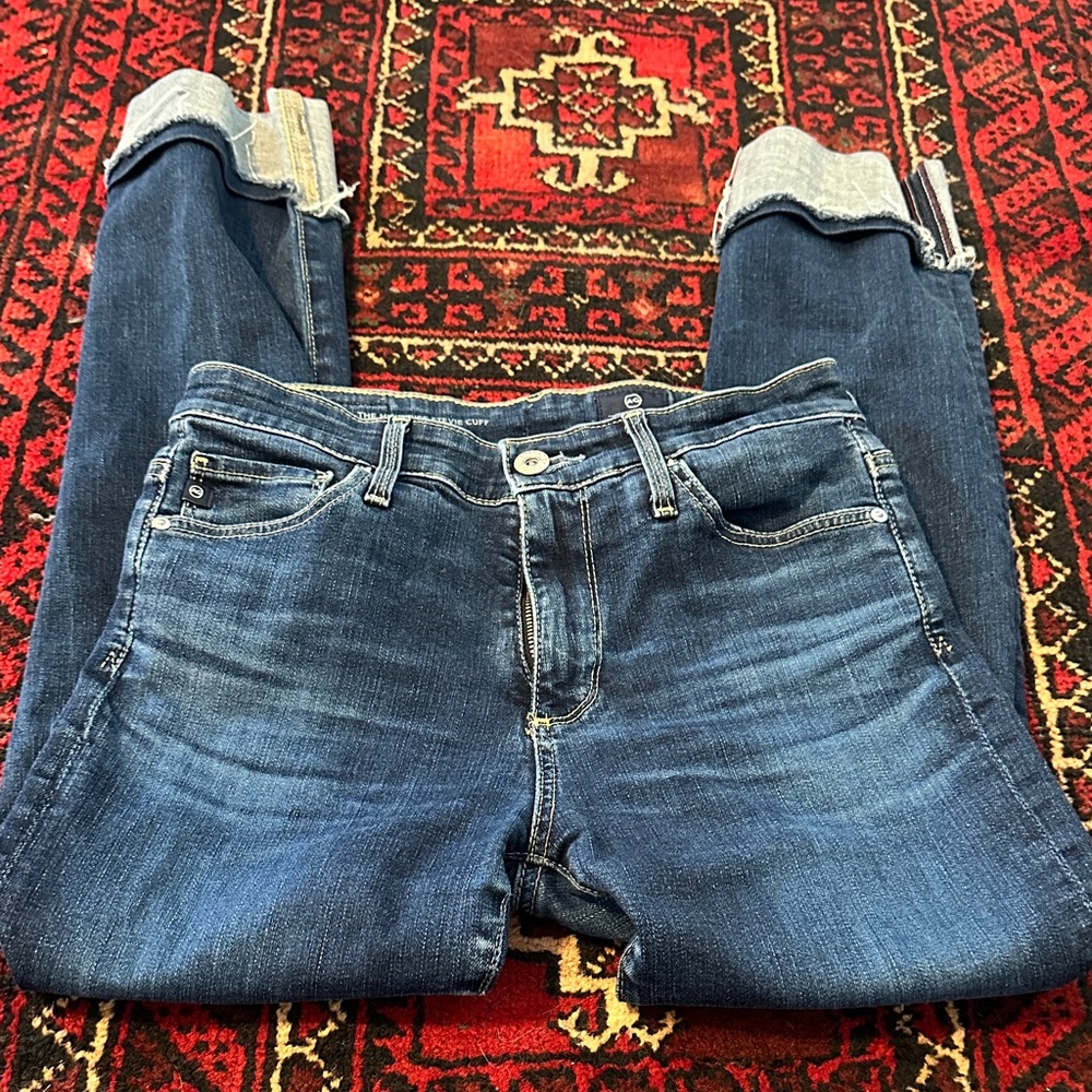 AG Adriano Goldschmied Blue Cropped Jeans